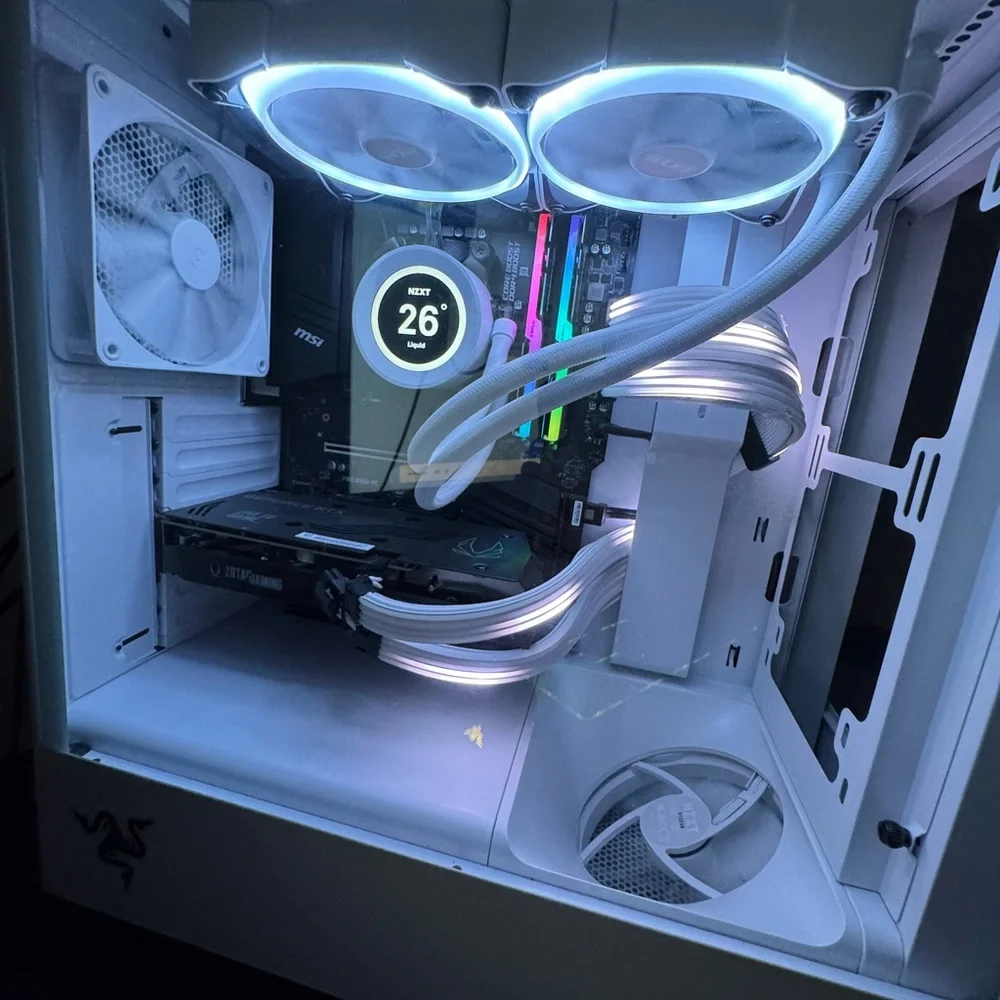 White Gaming PC with RGB Lighting